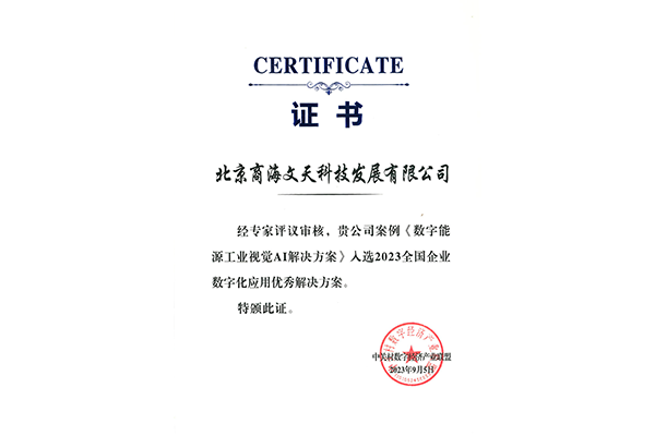 2023全國企業(yè)數字化應用優(yōu)秀解決方案-數字能源工業(yè)視覺AI解決方案